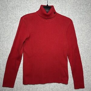 Lauren Ralph Lauren Large Womens Turtleneck Sweater Red Long Sleeve Cotton